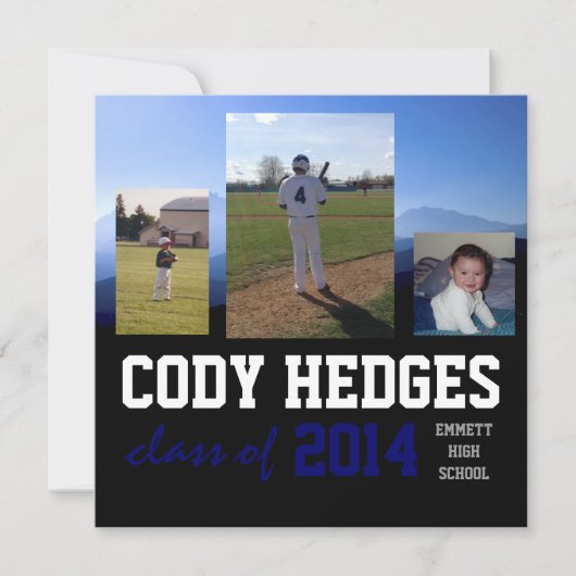 Meervoudige Foto-Afstuderen-uitnodiging Kaart (Voorkant)