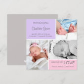 Meervoudige Fotoaankondiging//Roze Paars Aankondiging (Voorkant / Achterkant)