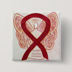 Meervoudige myeloom Angel Awareness Ribbon Pins Vierkante Button 5,1 Cm