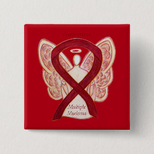 Meervoudige myeloom Angel Awareness Ribbon Pins Vierkante Button 5,1 Cm