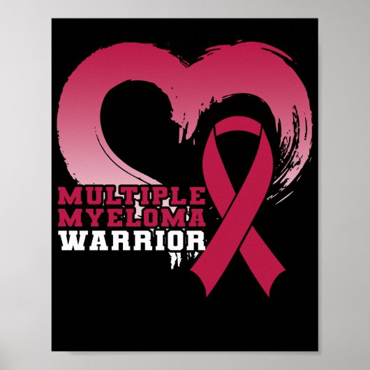 Meervoudige myeloom Warrior Awareness Heart Poster (Voorkant)