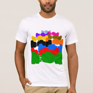 Meervoudige Psychedelische Indy Race Cutouts T-shirt