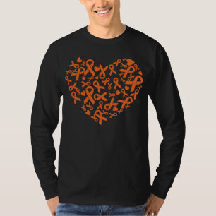 Meervoudige sclerose Bewustheid Oranje Hartlint T-shirt