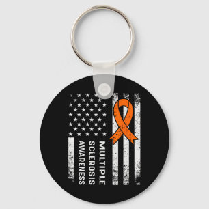 Meervoudige sclerose Bewustheid Oranje lint 2 Sleutelhanger
