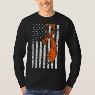 Meervoudige sclerose Bewustheid Oranje Lint T-shirt