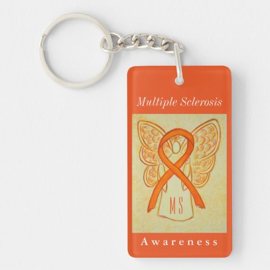 Meervoudige sclerose Bewustheid Ribbon Angel Sleut Sleutelhanger (Voorkant)