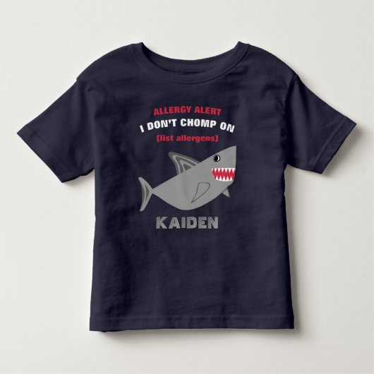 Meervoudige voedselallergie Alert Shark Shirt (Voorkant)