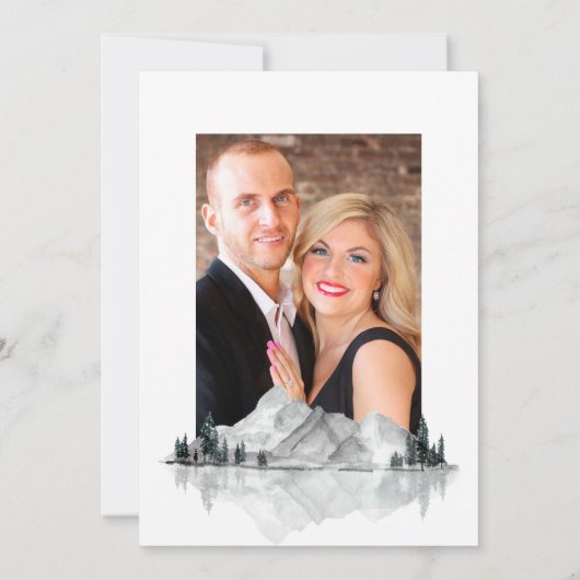 Meerzijde Monogram Crest Trouwfoto Save The Date (Achterkant)