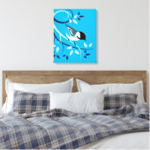 Mees op tak canvas afdruk (Insitu (Slaapkamer))