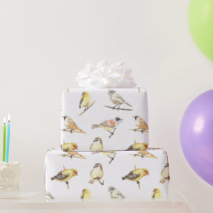 Mees vogels patroon cadeaupapier