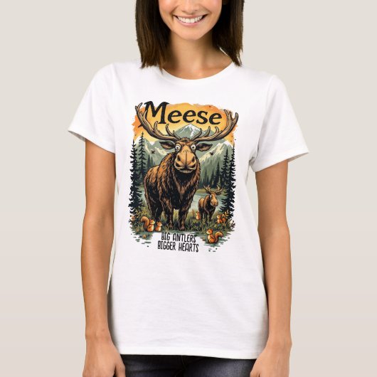 Meese in het wild t-shirt (Voorkant)
