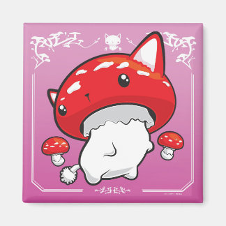 Meeshroom roze magneet schattige kat paddestoel