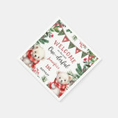 Meest eenDerful | Beren Kerstmis 1e Verjaardag Servet (Hoek)