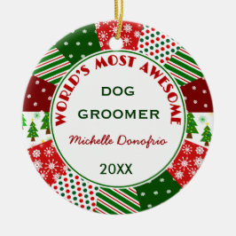 Meest Geweldige kerstcadeau voor Dog Groomer Keramisch Ornament