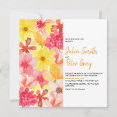 Meest informele Waterverf Floral Wedding Kaart (Voorkant)