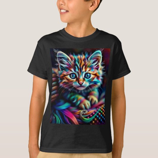 Meest kleurrijke kitten t-shirt (Voorkant)