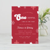 Meest Onederful Time Christmas 1e Verjaardagsfeest Kaart (Staand voorkant)