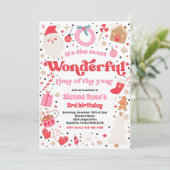 Meest Prachtige Roze Kerstfeest Kaart (Staand voorkant)