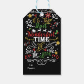 Meest Prachtige Tijd van het Jaar Kerstmisgunst Cadeaulabel (Achterkant)