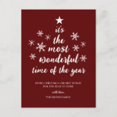 Meest Prachtige Tijd van het Jaar Rood Script Niet Feestdagenkaart (Voorkant)