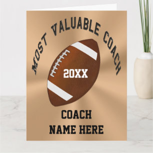  meest waardevolle Football coachkaarten Bedankkaart
