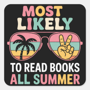 Meest Waarschijnlijk Boeken Lezen Deze Zomer Leraa Vierkante Sticker