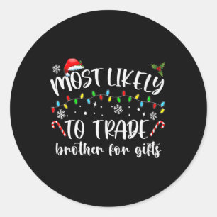 Meest waarschijnlijk broeder voor cadeautjes famil ronde sticker