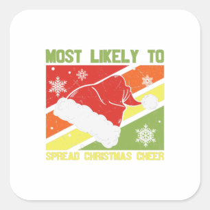 Meest waarschijnlijk kerstman verspreiden vierkante sticker