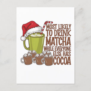 Meest Waarschijnlijk Matcha te Drinken en Elf Kers Uitnodiging Briefkaart