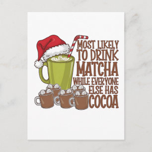 Meest Waarschijnlijk Matcha te Drinken en Elf Kers Uitnodiging Briefkaart