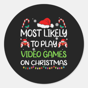 Meest Waarschijnlijk Naar Videogames Kerstmis Fami Ronde Sticker