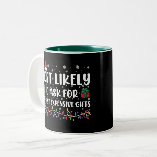 Meest waarschijnlijk om de duurste geschenken te v tweekleurige koffiemok (Voorkant links)