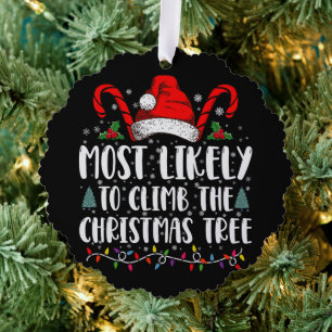Meest Waarschijnlijk Om De Kerstboom Te Klimmen Ke Ornament Kaart