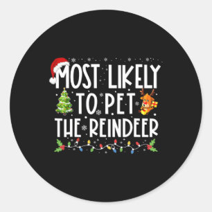 Meest waarschijnlijk om de rendieren familie bijpa ronde sticker