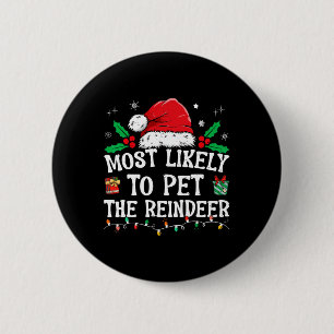 Meest waarschijnlijk om de rendieren leuk kerst te ronde button 5,7 cm