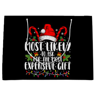 Meest waarschijnlijk om het duurste cadeau te vrag groot cadeauzakje