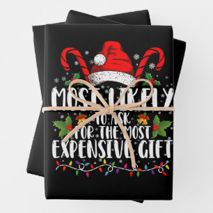 Meest waarschijnlijk om het duurste cadeau te vrag inpakpapier vel