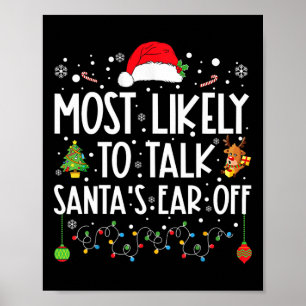 Meest waarschijnlijk om kerstman's oor van familie poster