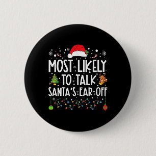 Meest waarschijnlijk om kerstman's oor van familie ronde button 5,7 cm