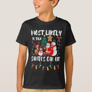 Meest waarschijnlijk om kerstman's oor van familie t-shirt