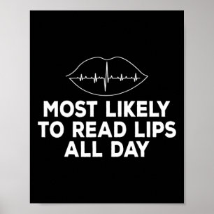 Meest waarschijnlijk om lippen te lezen Dove ASL G Poster