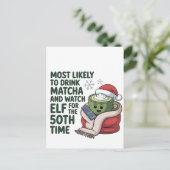 Meest Waarschijnlijk om Matcha te Drinken en Elf K Uitnodiging Briefkaart (Staand voorkant)