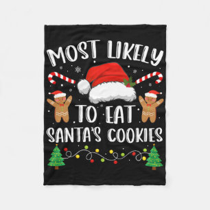 Meest waarschijnlijk om Santas Cookies Family Kers Fleece Deken