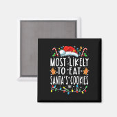Meest waarschijnlijk om Santas Cookies Family Kers Magneet (Voorkant / Achterkant)