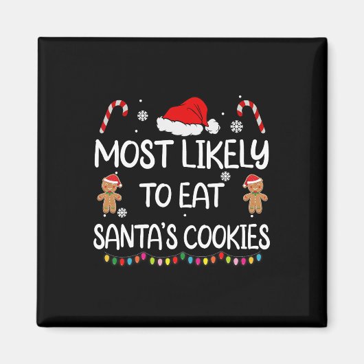 Meest waarschijnlijk om Santas Cookies Family Kers Magneet (Voorkant)