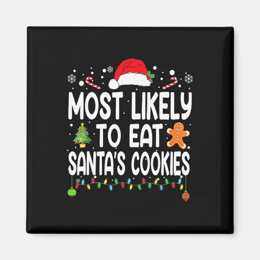 Meest waarschijnlijk om Santas Cookies Family Kers Magneet (Voorkant)
