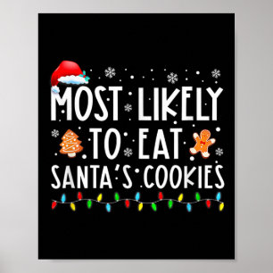 Meest waarschijnlijk om Santas Cookies Family Kers Poster