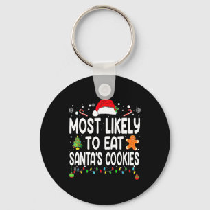 Meest waarschijnlijk om Santas Cookies Family Kers Sleutelhanger