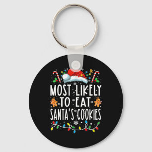 Meest waarschijnlijk om Santas Cookies Family Kers Sleutelhanger