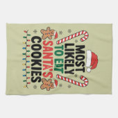 Meest waarschijnlijk om Santas Cookies Family Kers Theedoek (Horizontaal)